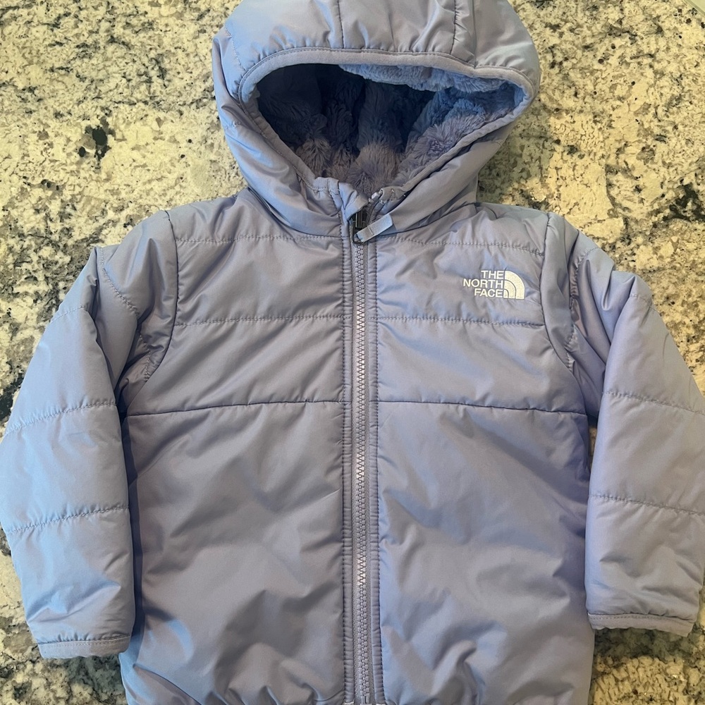 The North Face Kids Puffer Jacket Lavender Purple Hooded Coat